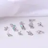 Colgante de Zirconia de Colores Transfronterizo Microincrustada 0.8X7mm Acero Inoxidable Barra en L Estilo Europeo y Americano Versátil Joyería para Nariz Piercing Stud para Nariz