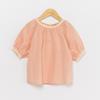 2022 verano nuevo camiseta de manga corta con cuello redondo para niñas, camiseta cómoda de algodón, borde de cuello de encaje, jersey, camiseta de muñeca