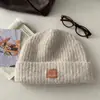 Gorro de Punto con Puntera de Cachorro Lindo Estilo Coreano para Mujer, Sombrero de Lana Engrosado de Invierno con Protección para los Oídos, Sombrero Cálido para Clima Frío para Cabeza Grande