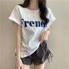 Camiseta de Manga Corta Dulce y Cool para Adelgazar Hombros de Celebridad de Internet para Mujer 2025 Nueva Camisa Básica Holgada Top de Estudiante de Verano Ropa de Mujer