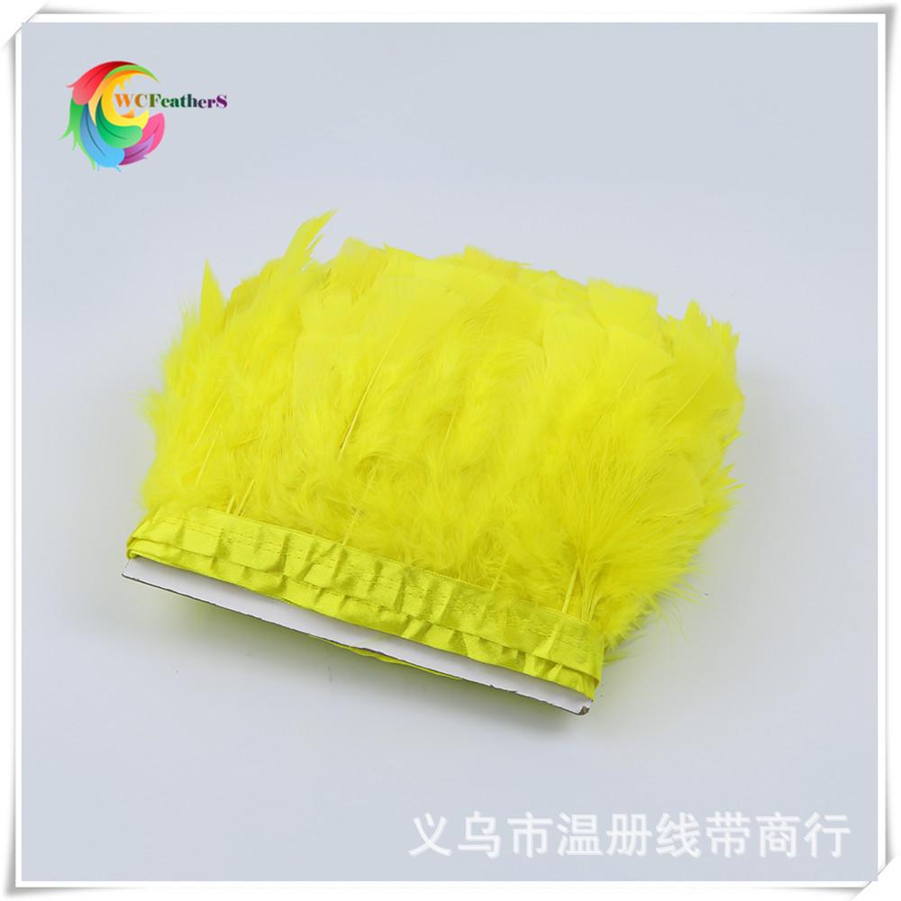 1 yellow turkey feather trims