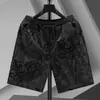Transfronterizo Aliexpress Amazon Tendencia Pantalones Cortos Europeos Verano Hombres Pantalones Grandes Flockeados Casuales Pantalones de Playa Hombres