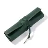 Venta al por mayor de fábrica Estuche enrollable para lápices de papelería literaria Cuero de caballo loco retro Estuche para bolígrafos de pincel de mano Estuche de cuero Cuero genuino