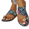Zapatillas de Exterior de Estilo Étnico Cool Transfronterizas de Colorido Tamaño Grande para Mujer, Sandalias de Playa Populares Versátiles Europeas y Americanas