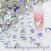 6mm V Corazón Corazón de Melocotón Celebridad de Internet Populares Planos Fondo Plano Forma Especial Diamante Uñas Joyería Diamante Decoración Cristal de Vidrio Usable Uñas Diamante