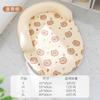 Almofada de Encaixe em Formato de U com Estampa Completa de Urso de Desenho Animado para Primavera e Verão Ninho Tapete Refrescante de Seda de Gelo Cama para Gato Ragdoll Casa de Cachorro Ninho para Animal de Estimação