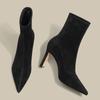 Botas de Gamuza para Mujer, Botas Elegantes de Tacón Alto con Punta Fina para Otoño e Invierno, Botines para Mujer, Nuevo Estilo 2026, Color Nude, Elásticos, Elegantes y Súper Versátiles