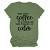Que Seu Café Seja Amazon Ebay Site Independente Moda Casual Feminina Camiseta de Gola Redonda Manga Curta