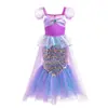 Comércio Exterior Transfronteiriço Moda Infantil Vestido Princesa Sem Mangas Moderno Cauda de Peixe Saia Longa Meninas Sereia Pequenas Mangas Voadoras Vestido de Lantejoulas
