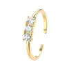 Anillo de Plata de Ley S925 de Lujo Ligero Incrustado con Diamantes para Mujer, Diseño Abierto Ajustable, Anillo de Dedo Índice de Tres Piedras de Alta Gama, Joyería Exquisita Apilable