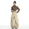 Novedad Otoño 2026 Estilo Retro Americano Silueta Deconstruida Pantalones Cargo de Guadaña para Mujer Jeans Largos Color Café para Mujer