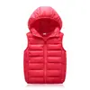 Chaleco de plumón y algodón para niños de otoño e invierno transfronterizo estilo coreano color liso con capucha para niños y niñas, niños medianos y grandes