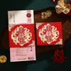 Envelopes de Dinheiro Atacado para Casamentos, Pacotes Vermelhos com Palavras Felizes, Tiras Selantes, Dote, Presentes de Noivado, Suprimentos de Casamento