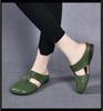 Meias-pantufas de bico em couro macio para mulheres 2025 Novas Sandálias Baixas de Verão para Saída para Mulheres Sola Macia Versátil Sapatos de Mãe