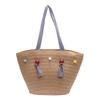 Diseño Nicho Bolsa Tejida de Paja de Bola Linda Bolso Tote Tejido para Vacaciones en la Playa Estilo Étnico Gran Capacidad Bolsa de Playa
