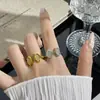 Anillo de Plata de Ley S925 Geométrico Marquise Completo de Diamante para Mujer Diseño de Nicho Alto Gama Abierto Ajustable Anillo para Dedo Índice Accesorio para Apilar