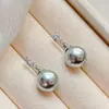 Brincos Stud Estilo Francês Partículas Grandes Cinza Platina Imitação Água Salgada Shijia Pérola Brincos Stud Joias