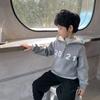 [Benefícios do Código Quebrado] Roupas de Inverno para Meninos, Moletons Espessos de Veludo, Roupas Infantis, Tops Pulôver Estilo Coreano, Roupas de Inverno para Crianças