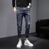 Pantalones pitillo ajustados, pantalones de tubo, moda masculina juvenil y moderna, jeans casuales de otoño, nueva tendencia de Instagram