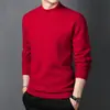 Suéteres Masculinos Atacado, Gola Alta Meia, Estilo Coreano, Gola Redonda Casual Tendência, Suéter Básico de Malha Masculino, Fábrica de Exportação