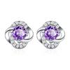 Amazon ebay Estilo Coreano Pequeño Simple Elegante Chapado en Plata Pasador de Oreja Joyería para Orejas de Mujer Flor de Diamante Pequeño Arete de Oreja