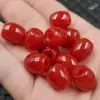 Pendente de Jade Frango Sangue Vermelho Estrada Lutong pingente rocha de quartzo Estrada de Jade Pingente Lutong pingente de conta cilíndrica perfurada pingente de colar