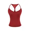 Camisola Lyocell Tencel de Hombro Estrecho sin Espalda para Mujer, Nuevo Estilo de Verano, Corte Ajustado, Yoga Fitness, Espalda Hermosa