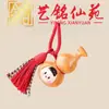 Talla de Madera de Ébano Caricatura Linda Castaña Ajo Chica Colgante Yiming Xianyuan Cacahuete Cadena para Teléfono Bolso Llavero