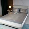Verano Jacquard Bordado Esterilla de Ratán de Hielo Esterilla de Cama Estudiante Individual Juego de Tres Piezas Esterilla Seda de Hielo Esterilla de Cama de Verano