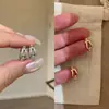 Brincos de prata 925 pura com fecho de ferradura cravejados de diamantes para mulheres, brincos de moda personalizados de luxo leve requintados, nicho de alta qualidade