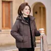 Chaqueta Auténtica de Plumas de Ganso Invierno Nueva Moda Elegante para Mujeres de Mediana Edad y Mayores Abrigo Grueso de Longitud Media