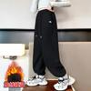 Calças de Moletom Pretas para Meninas, Outono e Inverno, Calças de Moletom Infantis Médias e Grandes, Calças de Veludo Infantis, Calças de Inverno para Meninas de 12 Anos, Tendência