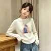 Camiseta térmica de manga larga cepillada de doble cara para niña, para Otoño/Invierno, cuello redondo, cálida, moderna
