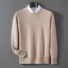 Suéter Grueso de Cuello Redondo para Hombre Otoño Invierno Andy Tejido de Terciopelo Pulóver Manga Larga Casual Base Ligera para Negocios Tallas Grandes