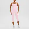 En stock Pantalones Deportivos de Pierna Recta de Largo Medio con Sensación Nude Europea y Americana Sin Líneas Visibles Conjunto de Yoga