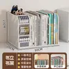 Porta-canetas com borda inclinada, suporte de livro simples, organizador de mesa com compartimentos para material de escritório, livros didáticos, cadernos e provas