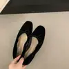 Chegada Nova Outono 2026 Bico Quadrado Baixo Laço Elástico Sapatos de Dança Ballet Sapatos Planos Únicos Sapatos de Vovó