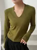 Camiseta de Manga Larga con Cuello en V Estilo Otoño 2026 para Mujer, Top Versátil Adelgazante como Capa Base, Nuevo Top Casual con Temperamento