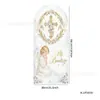 Amazon Más Vendido Tela de Fondo de Arco Floral Cruzado Corona Cruz Oración Ángel Arco Colgante de Fondo