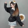 Una generación de accesorios para tocados de orejas de bestia de peluche hechos a mano con cabello, cosplay de vacaciones, diadema con orejas de perro plegables de dálmatas