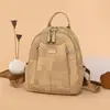 Mochila feminina retrô transfronteiriça, grande capacidade, couro PU macio, cor sólida, mochila de viagem ao ar livre, mochila para o dia a dia para mulheres