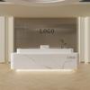 Acero inoxidable mostrador de caja registradora tienda de ropa recepción hotel compañía recepción salón de belleza barra de bar mesa simple lujo ligero