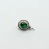Collar de Plata de Ley 925 Europea con Cierre Universal de Zircón Verde Geométrico y Colgante de Perla para Mujer, Lujo Ligero, Diseño de Nicho