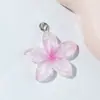 5 Tipos de Pingentes Coloridos Transparentes de Flor de Cerejeira de Cinco Pétalas Flor de Frangipani Acessórios de Resina para DIY Chaveiro Charms para Bolsa