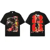 2026 Camiseta Estampada Estilo Americano Cuello Pequeño Impresión por Inyección Directa Digital Comercio Exterior Camiseta de Manga Corta para Hombre y Mujer