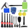 Kit de Escovas de Limpeza para Carro com 17 Peças Terno de Escovas de Beleza para Carro Escova de Limpeza de Rodas de Carro Ferramentas para Interior de Carro
