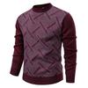 Aliexpress Transfronteiriço Novo Suéter Masculino de Gola Redonda para Homens de Meia-Idade e Idosos, Casual, Simples, Blocado por Cores, Suéter Tricotado Base Slim-Fit