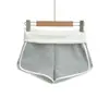 7703-26 Verano Chica Picante Bloque de Color Dobladillo Cintura Baja Alargador de Piernas Pantalones Cortos Ajustados al Cuerpo Bloque de Color Deportivos Casuales de Moda
