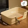 Caixa de areia para gatos extra grande anti-respingo, vaso sanitário para gatos semi-fechado de pés baixos, caixa de areia para gatos elevada estilo aberto, suprimentos para animais de estimação