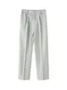 Pantalones Casuales de Alta Gama Anti-Arrugas Caídos de Doble Pinza Pantalones de Traje para Hombre Pantalones Largos Rectos Sueltos para Hombre Otoño